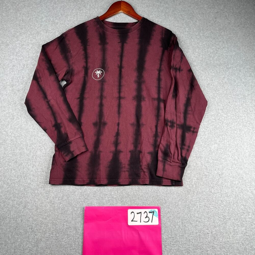 Vans Shirt Small Pink Black Striped Tie Dye Long Sleeve Graphic Print Casual Men